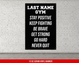 Custom Name Gym Rules Banner - Home Gym Decor - Large Quote Wall Art - Weightlifting - Personalize
