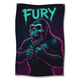 Furry gorilla with bared teeth and fists raised, FURY text above.