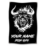 Bull Head Gym Wall Art, Motivational Fitness Poster, Gym Decor Black and White, Workout Room Poster, Fitness Enthusiast Gift