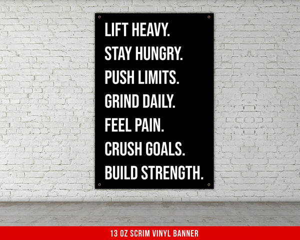 Banner for Home Gym Decor Weightlifting Motivational Quote Wall Art Fitness Powerlifting Inspirational Custom Dorm Garage Gym Flag