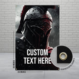 Spartan Warrior Helmet Poster, Custom Text Wall Art, Personalized Banner, 24x36 Inches, Home Decor, Gift for Him, Room Decoration