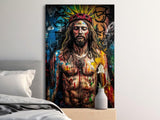 Jesus Christ Street Art Canvas Print, Modern Urban Graffiti Painting, Vibrant Crowned Jesus Religious Wall Art Decor, Divine Faith Art
Jesus