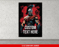 Spartan Banner For Home Gym Decor Motivational Wall Art Gym Banner Fitness Powerlifting Inspirational Custom Garage Gym Gift