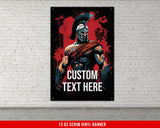 Spartan Banner For Home Gym Decor Motivational Wall Art Gym Banner Fitness Powerlifting Inspirational Custom Garage Gym Gift