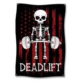 Deadlift Skeleton Art, Gym Decor, Weightlifting Poster, Fitness Motivation, Workout Room Wall Art, Unique Gym Gift, Red and Black