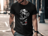 Skull Graphic Tee, Gothic T-shirt, Unique Skull Design, Streetwear Tee, Urban Style Clothing, Casual Graphic Shirt, Cool Outfit