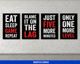 Video Game Canvas Set - Gamer Decor - Gaming Large Quote Wall Art - Boys Room Arcade - Man Cave
