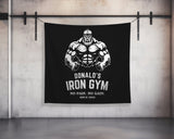 Custom Gym Tapestry | Home Gym Flag Decor | Large Quote Wall Art | Motivational Inspirational | Your Name Custom Banner | Iron Gym