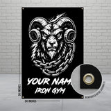 Gym Wall Banner, Workout Room Decor, Iron Gym Poster, Fitness Motivation Art, Weightlifting Gym Flag, Strength Training Sign