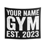 Your Name Custom Gym Tapestry | Home Gym Flag Decor | Large Quote Wall Art | Motivational Inspirational | Banner