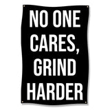 No One Cares Grind Harder Wall Art, Office Motivational Poster, Inspirational Quote Decor, Workout Wall Sign, Gym Decor