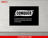 Definition Hustle Conquer Dominate Grind Banners - Set of 4 - Home Gym Decor - Large Quote Wall Art - Hustler Fitness
