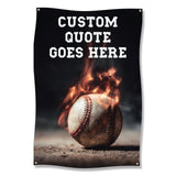 Baseball Print Wall Art, Sports Theme Poster, Fire Baseball Decoration, Motivational Quote Sign, Baseball Lover Gift, Sports Room Decor