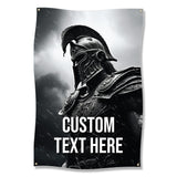 Ancient Warrior Poster, Medieval Knight Wall Art, Dark Fantasy Decor, Unique Gift for Him, Customizable Banner, Man Cave Decoration