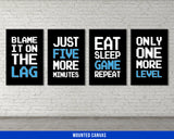 Video Game Canvas Set - Gamer Decor - Gaming Large Quote Wall Art - Boys Room Arcade - Man Cave - Kids