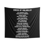 Valhalla Creed | Custom Gym Tapestry | Home Gym Flag Decor | Large Quote Wall Art | Motivational Inspirational | Banner