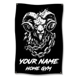 Customizable Ram Head Wall Art, Bold Home Gym Decor, Personalized Motivational Poster, Unique Fitness Room Artwork, Workout Inspiration