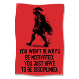Motivational Poster, Inspirational Wall Art, Discipline Quote, Red Background Decor, Home Office Gym Decor, Modern Art Print