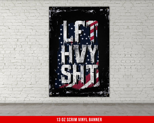 a picture of a brick wall with a red, white and blue sign