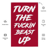 Gym Flags - Custom Home Gym Banner - Weightlifting Decor - Man Cave Wall Art - Gym Sign - Gym Gifts - Turn Beast Up