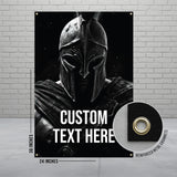Spartan Warrior Poster, Custom Text, Medieval Knight Art, Wall Decor, Personalized Gift, Unique Home Decor, 24x36 Inches