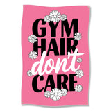 Gym Hair Don't Care Banner, Fun Gym Decor, Motivational Fitness Poster, Workout Room Sign, Gym Wall Art, Encouraging Gym Print