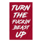 Gym Flags - Custom Home Gym Banner - Weightlifting Decor - Man Cave Wall Art - Gym Sign - Gym Gifts - Turn Beast Up