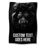 Lion Wall Art, Custom Text Poster, Roaring Lion Decor, Personalized Lion Print, Unique Animal Artwork, Modern Home Decor