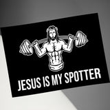 Jesus is My Spotter Gym Art, Motivational Workout Poster, Fitness Wall Decor, Gym Inspirational Sign, Bodybuilding Artwork