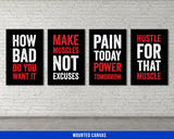 Gym Quotes Canvas Set - Home Gym Decor - Office Wall Art - Hustling Entrepreneur Inspiration