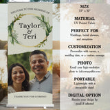 Custom Retractable Banner for Wedding – Personalized Photo Welcome Sign, Wedding Decor, Reception Backdrop, and Bridal Shower Display