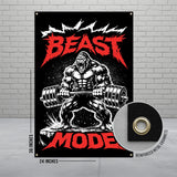Beast Mode Banner, Weightlifting Poster, Gym Decor, Motivational Wall Art, Fitness Room Decoration, Workout Inspiration Sign