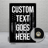 Custom Text Banner, Personalized Banner, Custom Flag, Outdoor Custom Sign, Event Decoration, Black and White Banner