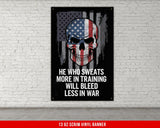 a poster of a skull with a usa flag on it