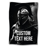 Gladiator Warrior Tapestry, Customizable Wall Hanging Art, Medieval Knight Decor, Personalized Home Decor, Spartan Helmet Poster