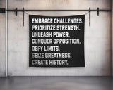 Motivational Gym Quote Tapestry, Fitness Wall Art, Weightlifting Decor, Custom Banner for Gym, Inspirational Tapestry for Home