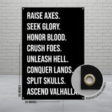 Viking Motivational Wall Art, Norse Warrior Quotes Banner, Inspirational Home Decor, Norse Mythology Gift, Motivational Poster