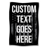 Custom Text Banner, Personalized Sign, Black White Flag Design, Perfect for Events, Home Decor, Party Decoration