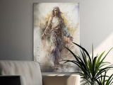 Jesus Christ Watercolor Painting, Abstract Religious Art, Christian Wall Decor, Modern Spiritual Print, Divine Savior Art, Faith Home Decor