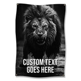 Motivational Lion Poster, Gym Wall Decor, Inspirational Animal Art, Workout Room Decoration, Determination Fitness Poster