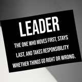 Leader Motivational Poster, Office Wall Art, Inspirational Quote Print, Leadership Gift, Office Decor, Boss Appreciation Sign