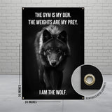 Wolf Gym Motivation Poster, Fierce Workout Wall Art, Fitness Inspiration Decor, Home Gym Banner, I Am The Wolf Fitness Poster
