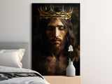 Jesus Christ Crown of Thorns Art Print, Christian Religious Wall Decor, Divine Faith Canvas, Spiritual Sacred Home Art, King of Kings
