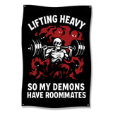 Lifting Heavy Gym Banner, Funny Gym Wall Art, Fitness Motivation Decor, Workout Inspiration Poster, Weightlifting Artwork