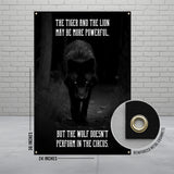 Black Wolf Inspirational Quote Wall Art, Animal Motivational Poster, Dorm Room Decor, Office Wall Hanging, 24x36 Inches Banner