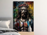 Jesus Christ Graffiti Art, Crown of Thorns, Modern Religious Wall Art, Spiritual Urban Decor, Vibrant Christian Print
Jesus Christ, Crown of