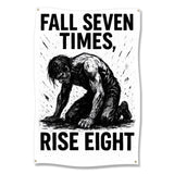 Fall Seven Times Rise Eight Poster, Motivational Wall Art, Inspirational Quote Print, Uplifting Home Decor, Gym Office Decor