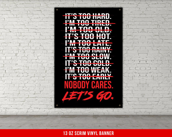 Motivational Quote Vinyl Banner for Home Gym Decor Fitness Inspirational Wall Art Weightlifting Powerlifting Custom Home Gym Flag