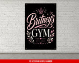 Britney's Gym banner with crown and floral design, EST. 2026.