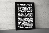 Inspirational Viking Motivational Wall Art, Embrace the Spirit of Odin Quote, Perfect for Home Gym Office Dorm Decor, Fitness Canvas